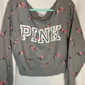 Pink cold shoulder sweater